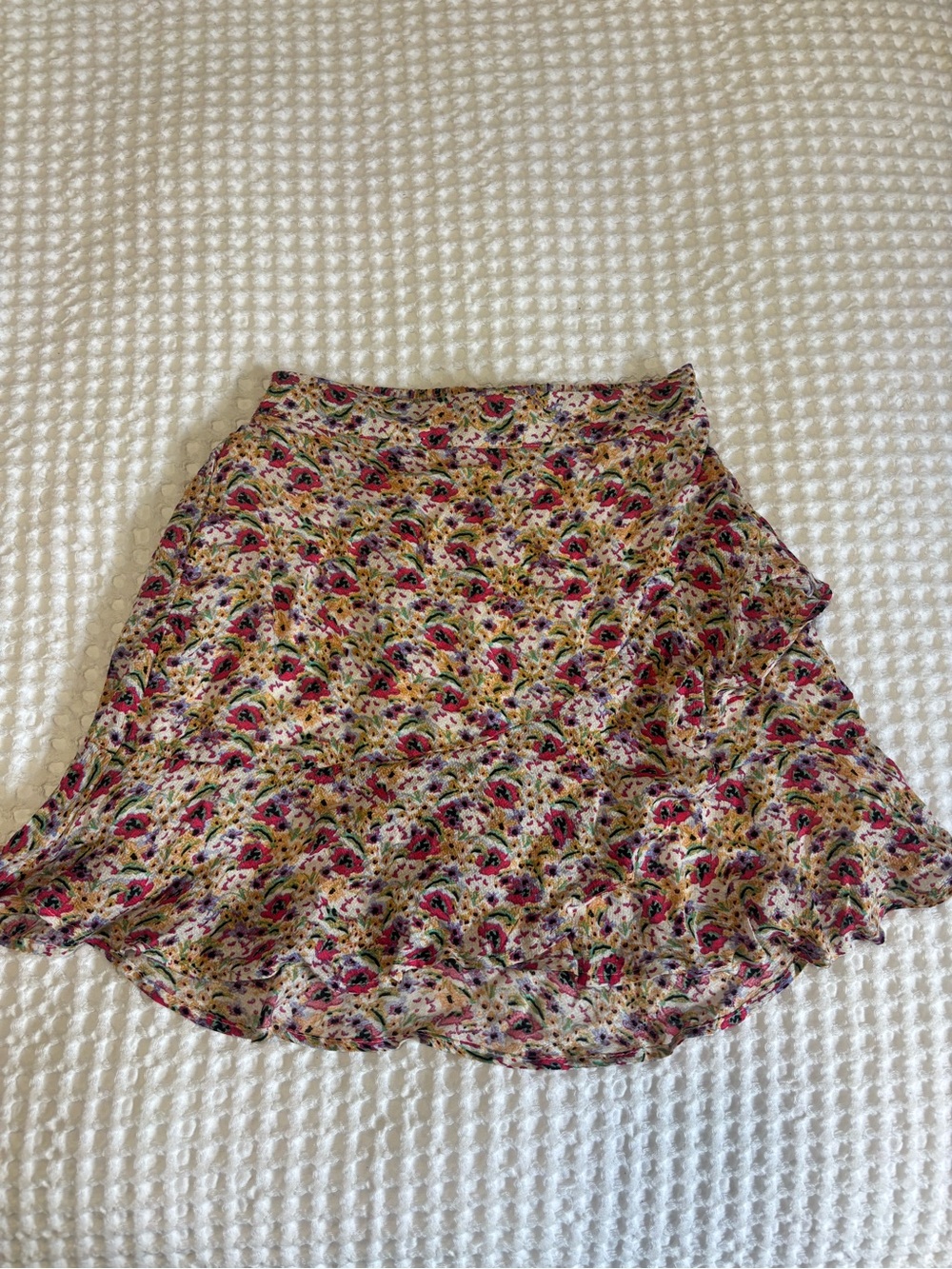 Floral Mini Skirt in Pink and Cream
